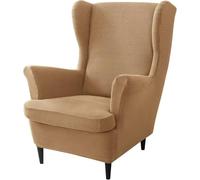 Jacquard Salvadivano Copripoltrona Trapuntato Copripoltrona con Orecchie Fodere per Sedie A Orecchioni Elasticizzato 2 Pezzi Fodere Protettiva Elasticizzato Antiscivolo(Khaki)