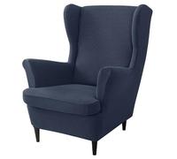 Jacquard Salvadivano Copripoltrona Trapuntato Copripoltrona con Orecchie Fodere per Sedie A Orecchioni Elasticizzato 2 Pezzi Fodere Protettiva Elasticizzato Antiscivolo(Dark Blue)