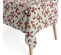 Jacquard Tovaglia Protezione di Macchia Beige Babbo Natale Gloton Ovale Rotondo