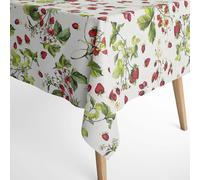 Jacquard Tovaglia Rivestita Cotone FRAGO Fragole Angolare Rotondo Ovale