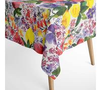 Jacquard Tovaglia Rivestita Cotone FRIDA Frutta Fiori Angolare Rotondo Ovale