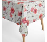 Jacquard Tovaglia Rivestita Cotone MABEL Papavero Fiori