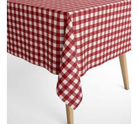 Jacquard Tovaglia Rivestita Cotone MENORCA-C401 a Quadri Rosso