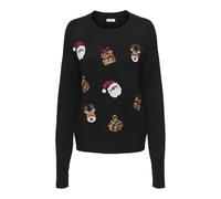 JACQUELINE de YONG Jdysanta L/S X-mas O-Neck Pullover Knt, Nero, L Donna