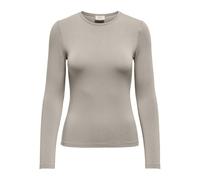 JACQUELINE de YONG Maglia a Maniche Lunghe da Donna JDY Aderente Scollo Tondo Elegante Top di Base, Colore:Grigio Chiaro, Taglia:L