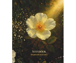 Jacqueline Elegance Notebook - Golden Light Elegance Collection: Elegant lined notebook inspired by the timeless beauty of the Jacqueline du Pré rose - perfect for writing, journaling