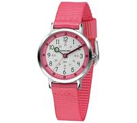JACQUES FAREL Happy Learning KOP 24 - Orologio da polso per bambini, analogico, al quarzo, con cinturino in tessuto, colore: rosa, Colore: rosa., cinghia