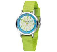 Jacques Farel, Happy Learning orologio da polso per bambini, analogico, al quarzo, in metallo, con cinturino in tessuto KOP 05
