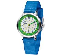 JACQUES FAREL Happy Learning - Orologio da polso per bambini, analogico, al quarzo, in metallo, con cinturino in tessuto KOP 03