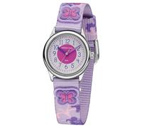 JACQUES FAREL HCC 3140 - Orologio da polso per bambini, analogico, al quarzo, con cinturino in tessuto, farfalle, fiori, viola, rosa, lilla, HCC 3140, Lilla