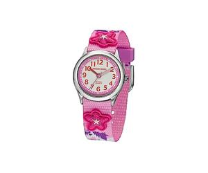 Jacques Farel HCC3134 - Orologio da polso da ragazza, cinturino in tessuto multicolore