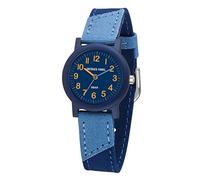 JACQUES FAREL Org 1467 - Orologio da polso per bambini, analogico, al quarzo, con cinturino in tessuto biologico, blu scuro, azzurro, compatibile, Blu, cinghia