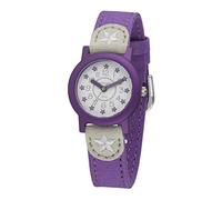 JACQUES FAREL Orologio da polso ecologico per bambini, analogico, al quarzo, con cinturino in tessuto biologico, viola, grigio, stelle, compatibile ORG 03 STA, Lilla, cinghia