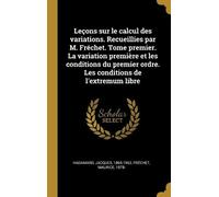 Jacques Hadamar Leçons sur le calcul des variations. Recueill (Copertina rigida)