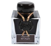 Jacques Herbin 15045JT - Inchiostro pigmentato oro 1670 per penna stilografica, roller, pennino in vetro e porta pennino 50 ml, Marrone (Carruba di Cipro)