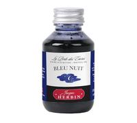 Jacques Herbin 17019T - Flacone di inchiostro da scrivere, 100 ml, penna stilografica, penna roller, colore: blu notte