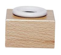 Jacques Herbin 24100T - Calamaio di porcellana rotondo con supporto in legno