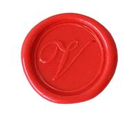 Jacques Herbin 40322T - Placchetta in ottone per ceralacca, stile corsivo, lettera V