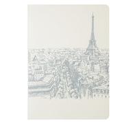 Jacques Herbin 93006T - Cahier A5, Toits de Paris, 32 pages lignées, 120g ivoire, piqué cousu fil.