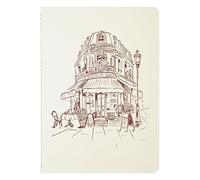 Jacques Herbin 93029T - Cahier A5, Bistro Parisien, 32 pages lignées, 120g ivoire, piqué cousu fil.