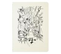 Jacques Herbin 93099T - Cahier A5, Passage des Panoramas, 32 pages lignées, 120g ivoire, piqué cousu fil.