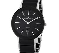 Jacques Lemans Orologio analogico al quarzo unisex con cinturino in acciaio inox 1-1855A, argento/nero, Bracciale