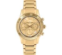 JACQUES LEMANS 1-2151 Orologio da donna Venice 38 MM cronografo data con cinturino in pelle o cinturino in acciaio inossidabile, Cinturino in metallo/oro, Bracciale