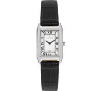 JACQUES LEMANS 1-2189 Orologio da donna Torino 23 mm x 28 mm data numeri romani con cinturino in pelle o cinturino in metallo, Argento/cinturino in pelle