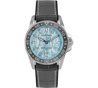 JACQUES LEMANS 1-2205 Orologio da uomo Liverpool Diver con cinturino in silicone e superficie in pelle o con cinturino in metallo 41 mm data 20 ATM, turchese/cinturino in