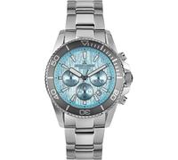 JACQUES LEMANS 1-2206 Orologio da uomo Liverpool Diver con cinturino in silicone e superficie in pelle o con cinturino in metallo 44 mm cronografo 20 ATM, turchese/cinturino in metallo
