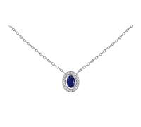 Jacques Lemans Collana Donna Acciaio con Zirconia Argento/Blu S-C246