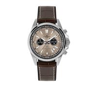 JACQUES LEMANS - Cronografo Liverpool - Quartz movimento dell'orologio - Acciaio inossidabile - Brown Leather - 20 ATM