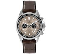 JACQUES LEMANS - Cronografo Liverpool - Quartz movimento dell'orologio - Acciaio inossidabile - Brown Leather - 20 ATM