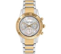 JACQUES LEMANS - Cronografo Venice - Quartz movimento dell'orologio - Spessore della cassa: 10.7 mm - Acciaio inossidabile - Steel Silver - Gold - 5 ATM