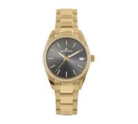 JACQUES LEMANS - Date watch Derby - Quartz movimento dell'orologio - Spessore della cassa: 7.5 mm - Larghezza della cassa: 30 mm - Acciaio inossidabile - Grey - Gold - 10 ATM