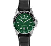 JACQUES LEMANS - Date watch Liverpool Diver - Quartz movimento dell'orologio - Spessore della cassa: 11.4 mm - Larghezza della cassa: 41 mm - Acciaio inossidabile - Green - Black - 20 ATM