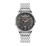 JACQUES LEMANS - Date watch London - Quartz movimento dell'orologio - Spessore della cassa: 8 mm - Larghezza della cassa: 40 mm - Acciaio inossidabile - Grey - Silver - 5 ATM