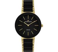 Jacques Lemans Orologio da Donna Monaco Oro/Ceramica Nero 42-7E