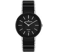 Jacques Lemans Orologio analogico al quarzo unisex con cinturino in acciaio inox 1-1855A, argento/nero, Bracciale