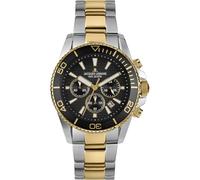 JACQUES LEMANS 1-2206 Orologio da uomo Liverpool Diver con cinturino in silicone e superficie in pelle o con cinturino in metallo 44 mm cronografo 20 ATM, Bicolore/nastro in metallo