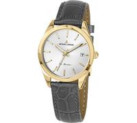 JACQUES LEMANS Orologio da donna La Passion 1-2084, Cinturino in pelle grigia/quadrante bianco, cinghia