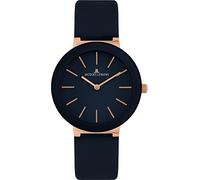 JACQUES LEMANS Orologio da donna Monaco cinturino in pelle in acciaio inox massiccio 42-9, Blu scuro, misura unica, cinghia