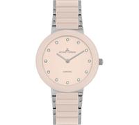 JACQUES LEMANS Orologio da donna Monaco in ceramica con zirconi 34 mm 10 ATM con cinturino in acciaio inox 42-7ZA