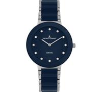 JACQUES LEMANS Orologio da donna Monaco in ceramica con zirconi 34 mm 10 ATM con cinturino in acciaio inox 42-7ZB