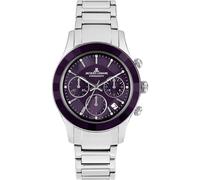 JACQUES LEMANS Orologio da donna Venice con cinturino in metallo cronografo 1-2151M, Cinturino in metallo/viola, Bracciale