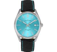 JACQUES LEMANS Orologio da uomo 'Anniversario collezione 50 anni' Derby 40 mm 10 ATM data con cinturino in pelle 50-3 in diverse varianti, argento/turchese