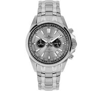 JACQUES LEMANS Orologio da uomo cronografo quadrante con taglio solare 1-2117ZA, argento/argento con cinturino in metallo, argento/argento con cinturino in metallo