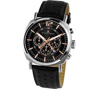 Jacques Lemans Orologio Uomo Quarzo display Analogico cinturino Pelle Nero e quadrante Nero 1-1645J
