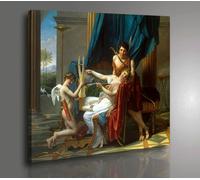 JACQUES LOUIS DAVID SAFFO E FAONE QUADRO TELA COTONE VERNICE PENNELLATE