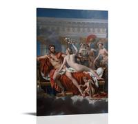 Jacques-Louis DavidMars Being Disarmed by Venus And The Three Graces, David's Last Great Work (1824) Poster dipinto su tela Wall Art Scroll Picture Print Living Room Wall Decor Homes Frame-style 2